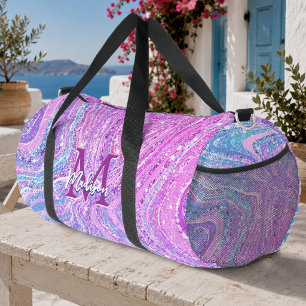 Glitzereinhorn Regenbogen Mädchenmarmor Kunst gedr Duffle Bag