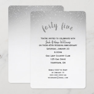 Glitzerkonfetti 45. Hochzeitstag Einladung