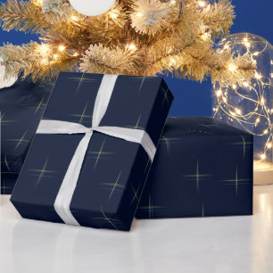 Glitzermuster auf Navy Geschenkpapier