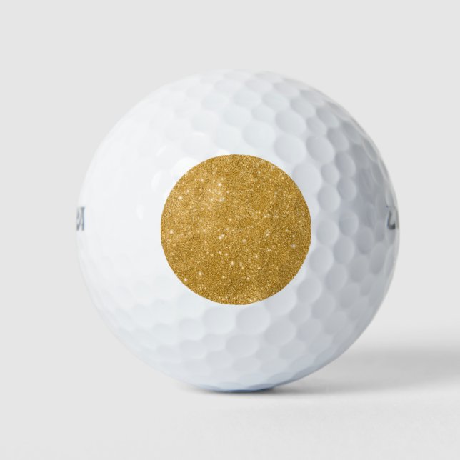 Glitzern aus Gold Glitzer Golfball (Vorderseite)