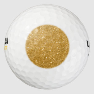 Glitzern aus Gold Glitzer Golfball