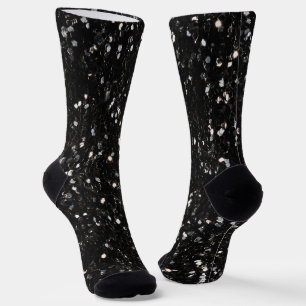 Glitzern aus schwarz-weiß glänzenden Glitzer Socken