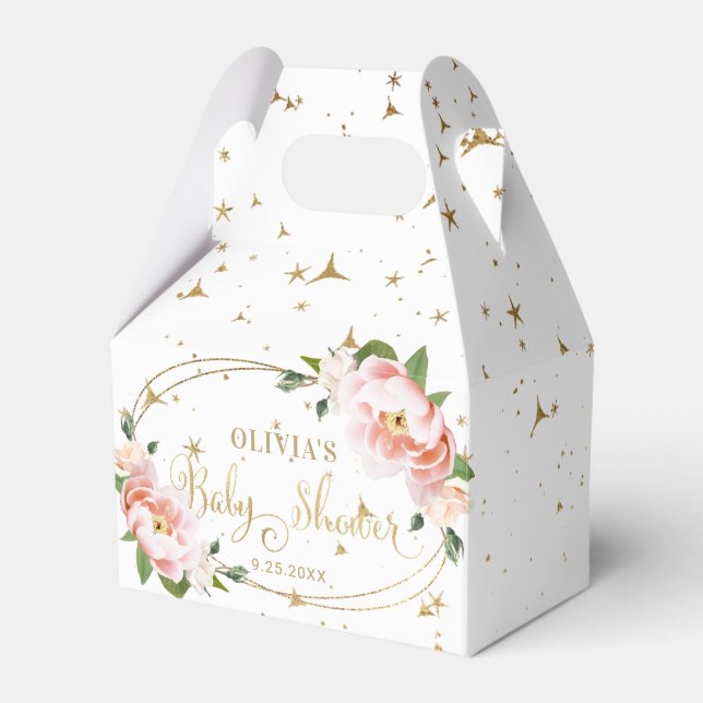 Glitzern Blush Pink Blues Baby Girl Dusche Geschenkschachtel (Vorderseite)