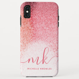 Glitzern Blush Pink Rose Mit Monogramm Script Case-Mate iPhone Hülle