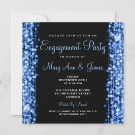 Glitzern der Hochzeitspartnerschaft Blue Einladung