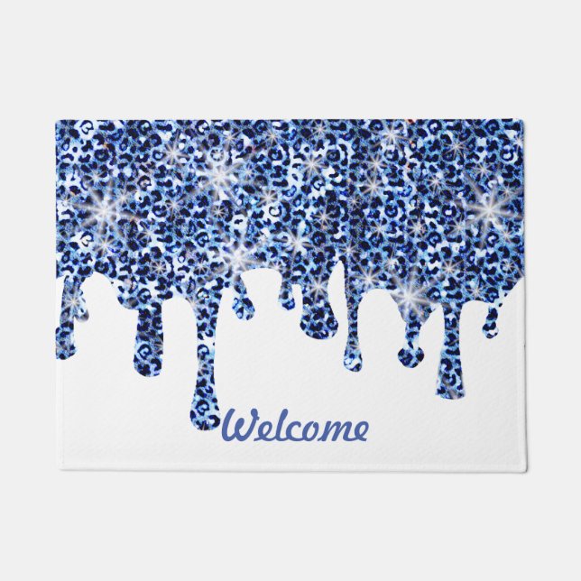 Glitzern, die Blaue Geparden treiben Fußmatte (Vorderseite)