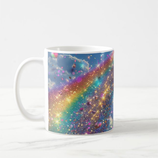 Glitzern digitale Kunst Kaffeetasse (Links)