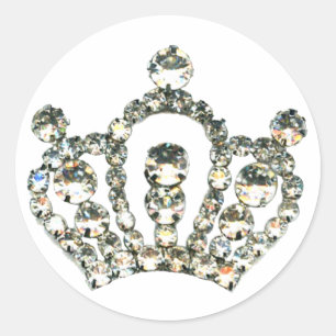 Glitzern eines Tiara Runder Aufkleber