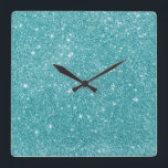 Glitzern für aquamarine Glitzer Quadratische Wanduhr<br><div class="desc">Glitzern aus aquamarinem Glitzer. Sie können das Design weiter personalisieren,  wenn Sie es bevorzugen,  z.B. indem Sie Ihren Namen oder einen anderen Text hinzufügen oder das Bild anpassen - klicken Sie einfach auf 'Anpassen',  um alle Optionen anzuzeigen.</div>