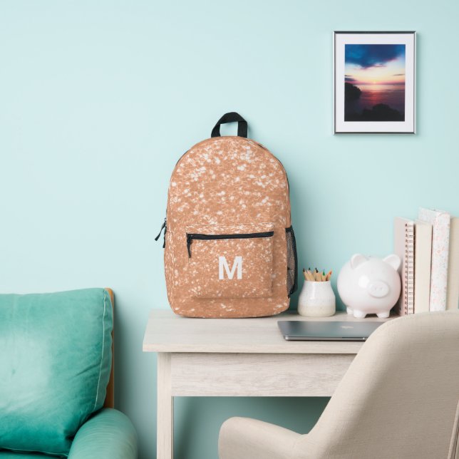 Glitzern für funkelnd pfirsichfarbene Imitate Bedruckter Rucksack (InSitu)