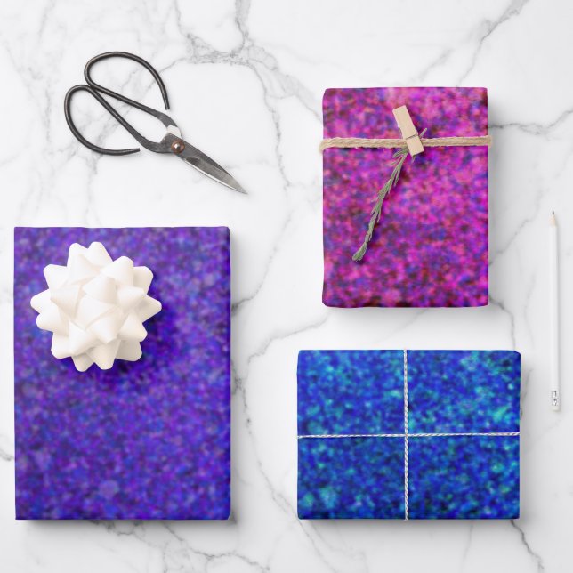 Glitzern Geschenkpapier Set (Vorderseite)