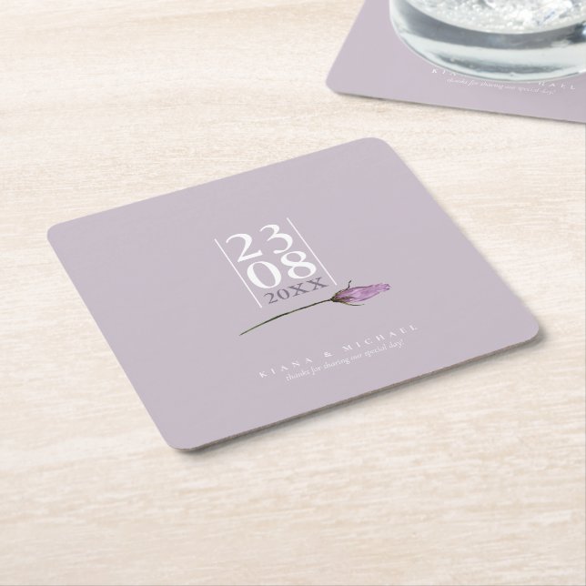 Glitzern Hochzeit: Mauve ID889 Rechteckiger Pappuntersetzer (angewinkelt)