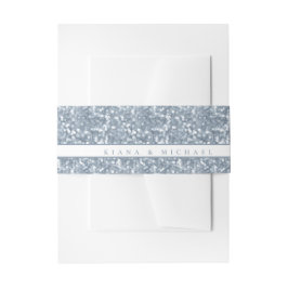 Glitzern Hochzeiten: Dusty Blue ID889 Einladungsbanderole