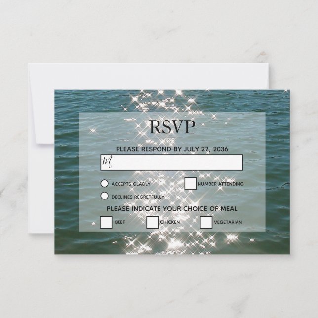 Glitzern Hochzeiten von RSVP Cards (Vorderseite)