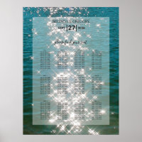 Glitzern Hochzeitsdiagramm für das Meerwasser am S