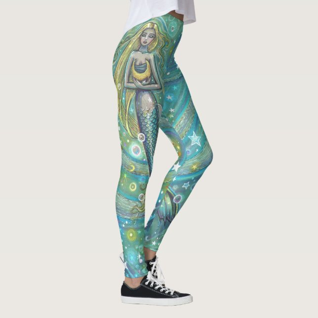 Glitzern Mermaid Fantasy Art Leggings (Rechts)