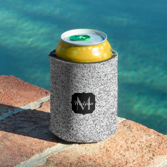 Glitzern Monogram für silbergraue helle Glitzer Dosenkühler (In Situ Pool)