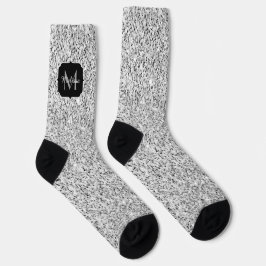 Glitzern Monogram für silbergraue helle Glitzer Socken