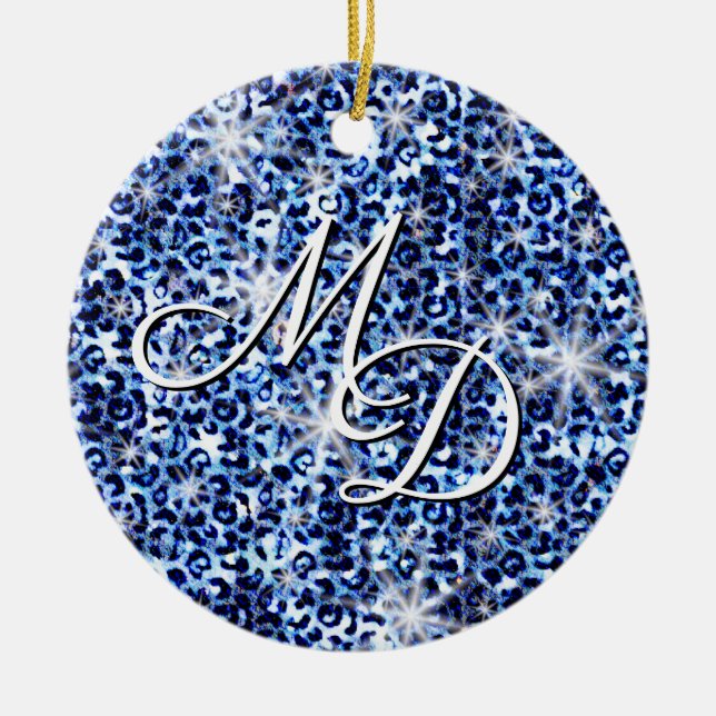 Glitzern Monogram Keramik Ornament (Vorne)
