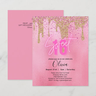 Glitzern Sweet16 Hübsch Girly Pink 16. Geburtstag