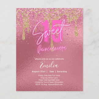 Glitzern Sweet16 Hübsch Girly Pink 16. Geburtstag Flyer