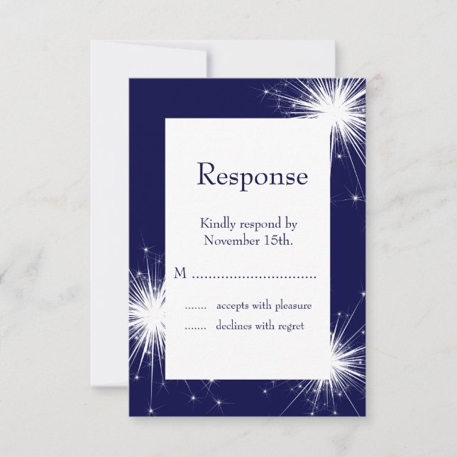 Glitzern-UAWG (blau) RSVP Karte (Vorderseite)