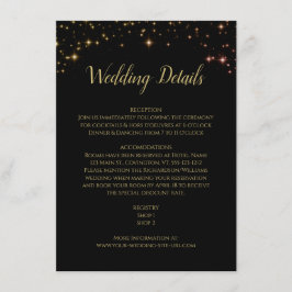 Glitzern und Sterne auf Schwarzen Hochzeiten Detai Begleitkarte
