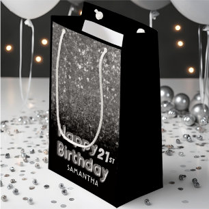 Glitzern zum Silberner Glitzer Kleine Geschenktüte