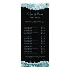 glitzernde aquamarine Glitzer-Preisliste Werbekarte