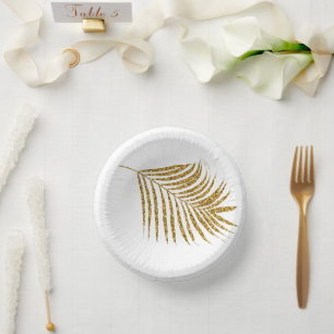Glitzernde goldene Palmen Baby Shower Hochzeiten T Pappteller
