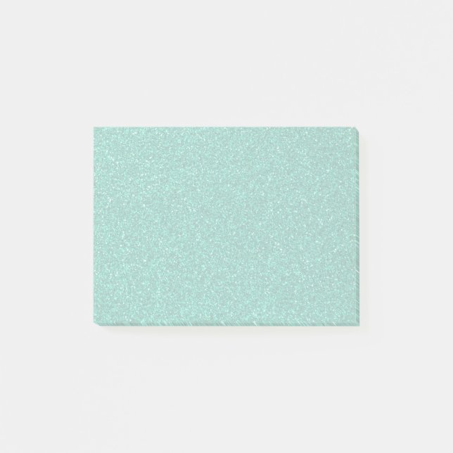 glitzernde grüne Glitzer-Textur Post-it Klebezettel (Vorderseite)