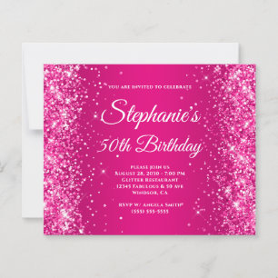 Glitzernde Himbeer-Heißrosa Ombre 50. Geburtstag