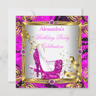 Glitzernde Hot Pink High Heels Schuhe Gold Weiß Se Einladung