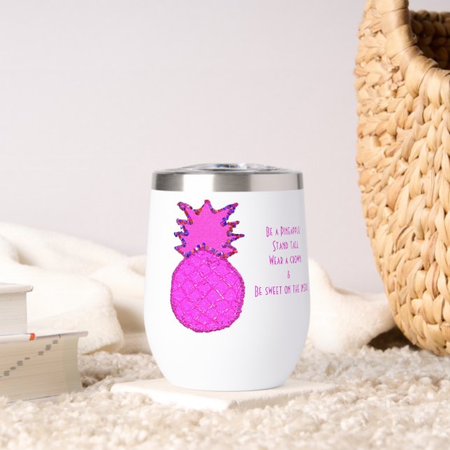 Glitzernde magenta Ananas (Wohnzimmer (gedreht))