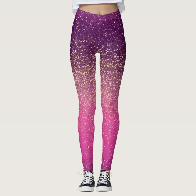 Glitzernde Ombre-Pink-Muster  Leggings (Vorderseite)