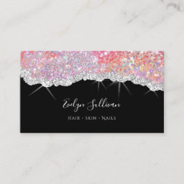 glitzernde rosa Glitzer-Textur-Visitenkarte Visitenkarte