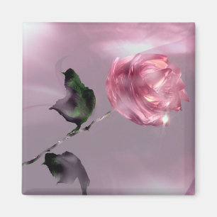 glitzernde Rose 3D Magnet