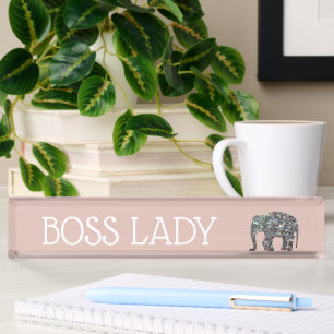 Glitzernde silberne Mosaik-Glitter-Elefant-Boss-La Namensplakette