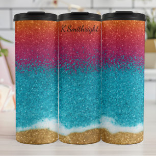 glitzernde Sonnenuntergang Thermosbecher