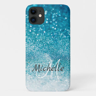 glitzernde türkisfarbene Vorlage, anpassen Case-Mate iPhone Hülle