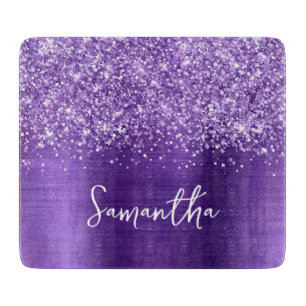 Glitzernder Amethyst Glam Name Schneidebrett