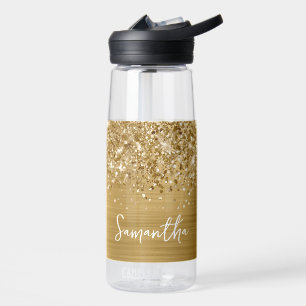 Glitzernder Gold Glam Name Trinkflasche