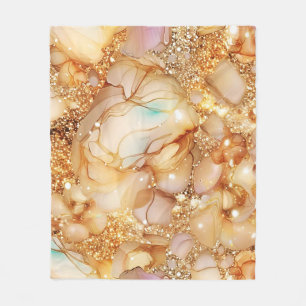 Glitzerndes minimales nahtloses goldenes Muster Fleecedecke