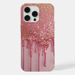 Glitzerndes Rosa mit funkelnden Sternen iPhone 15 Pro Max Hülle