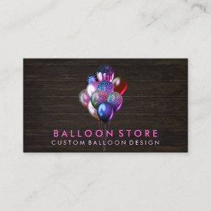 Glitzerrosa Luftballons für die Veranstaltungsplan Visitenkarte