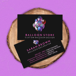 Glitzerrosa Luftballons für die Veranstaltungsplan Visitenkarte