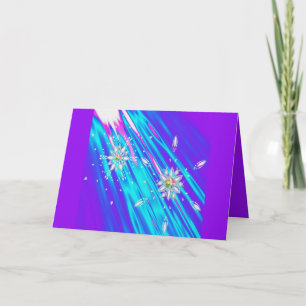 Glitzerschneeflocken Winterwunderland Feiertagskarte