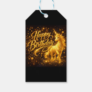 Glitzerstern-Geburtstag — Fantasie-Einhorn Geschenkanhänger