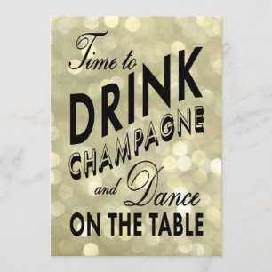 Glitzige 40. Geburtstagszeit, Champagner zu trinke Einladung