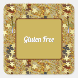 Glitzige Party-Spezialitäten Glutenfrei Quadratischer Aufkleber
